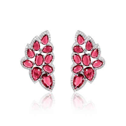 Vinea Earrings - Ruby Red