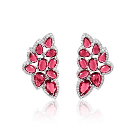 Vinea Earrings - Ruby Red