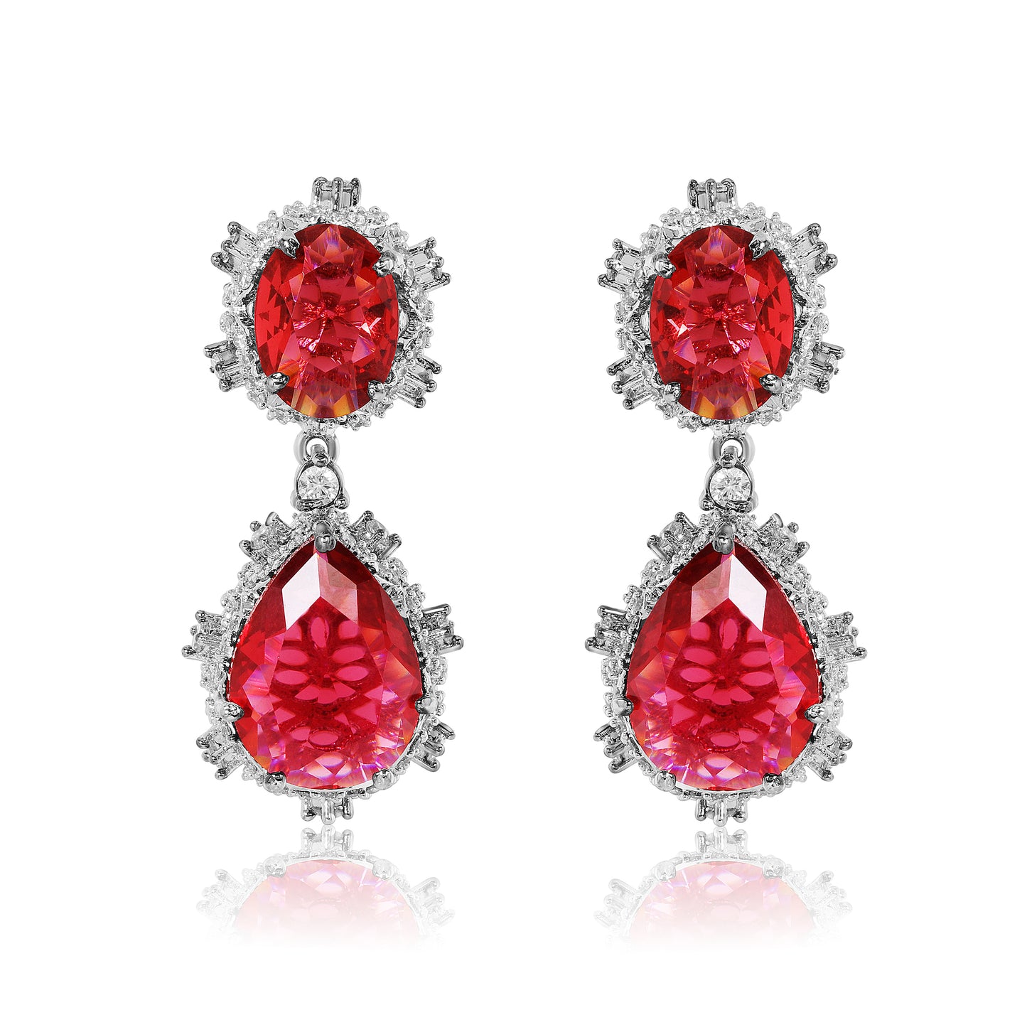 Blush Belle Earrings - Red