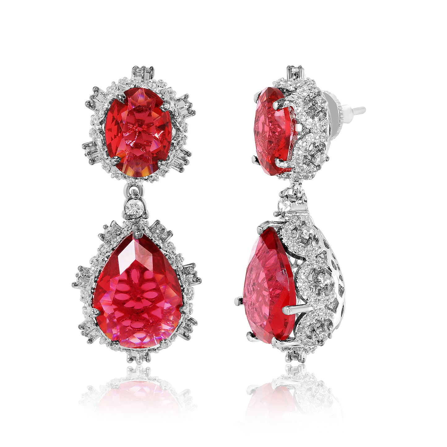 Blush Belle Earrings - Red