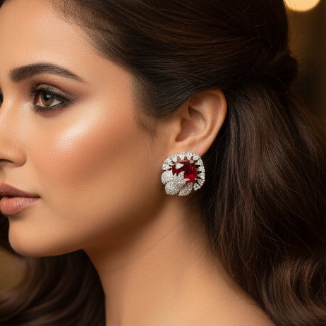 Everglow studs - Red