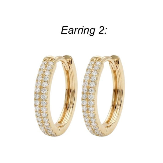Elara 2-1 Diamond Earrings - Amethyst Purple
