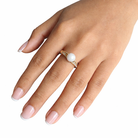 Pearl Diamond Earring - Gold & Silver