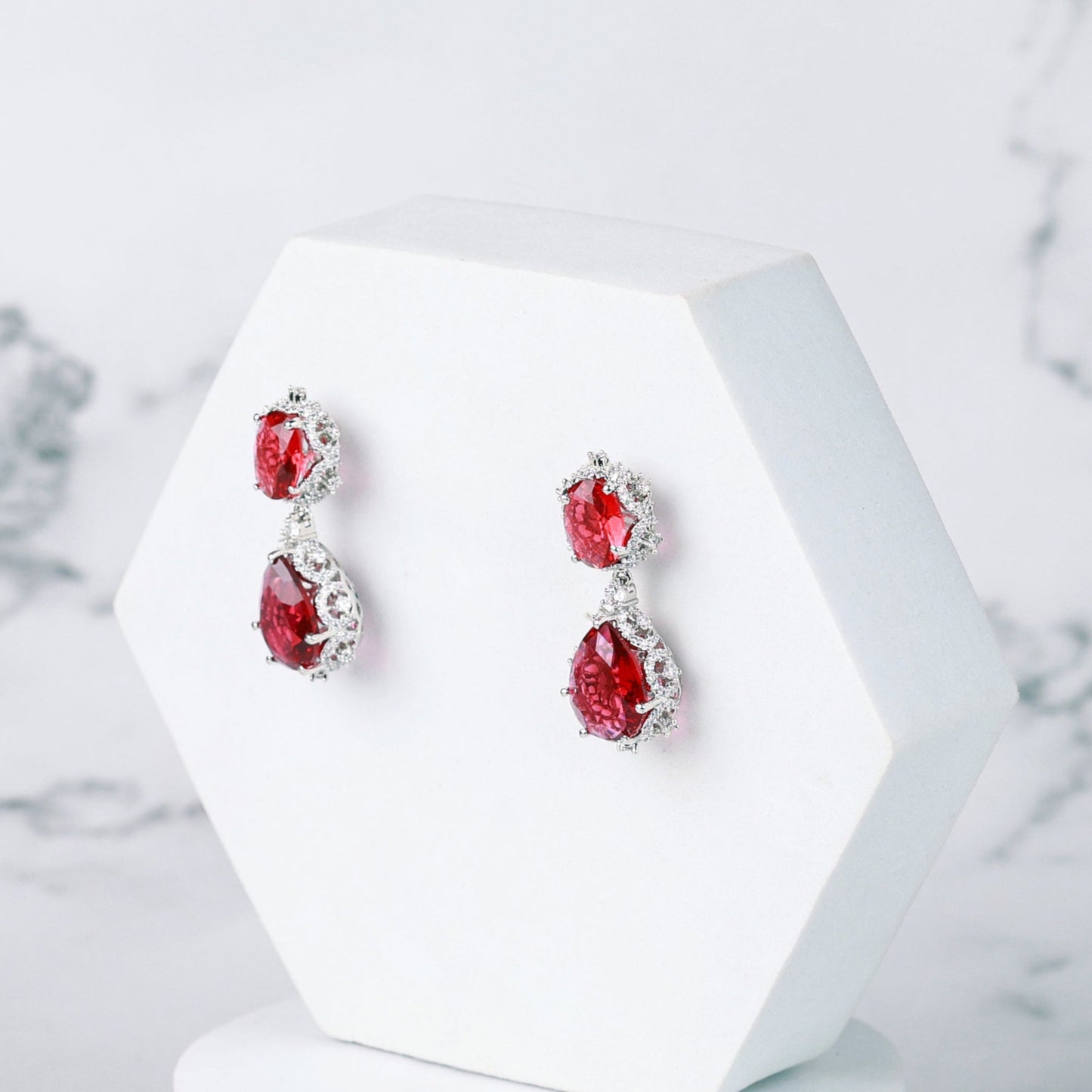 Blush Belle Earrings - Red 