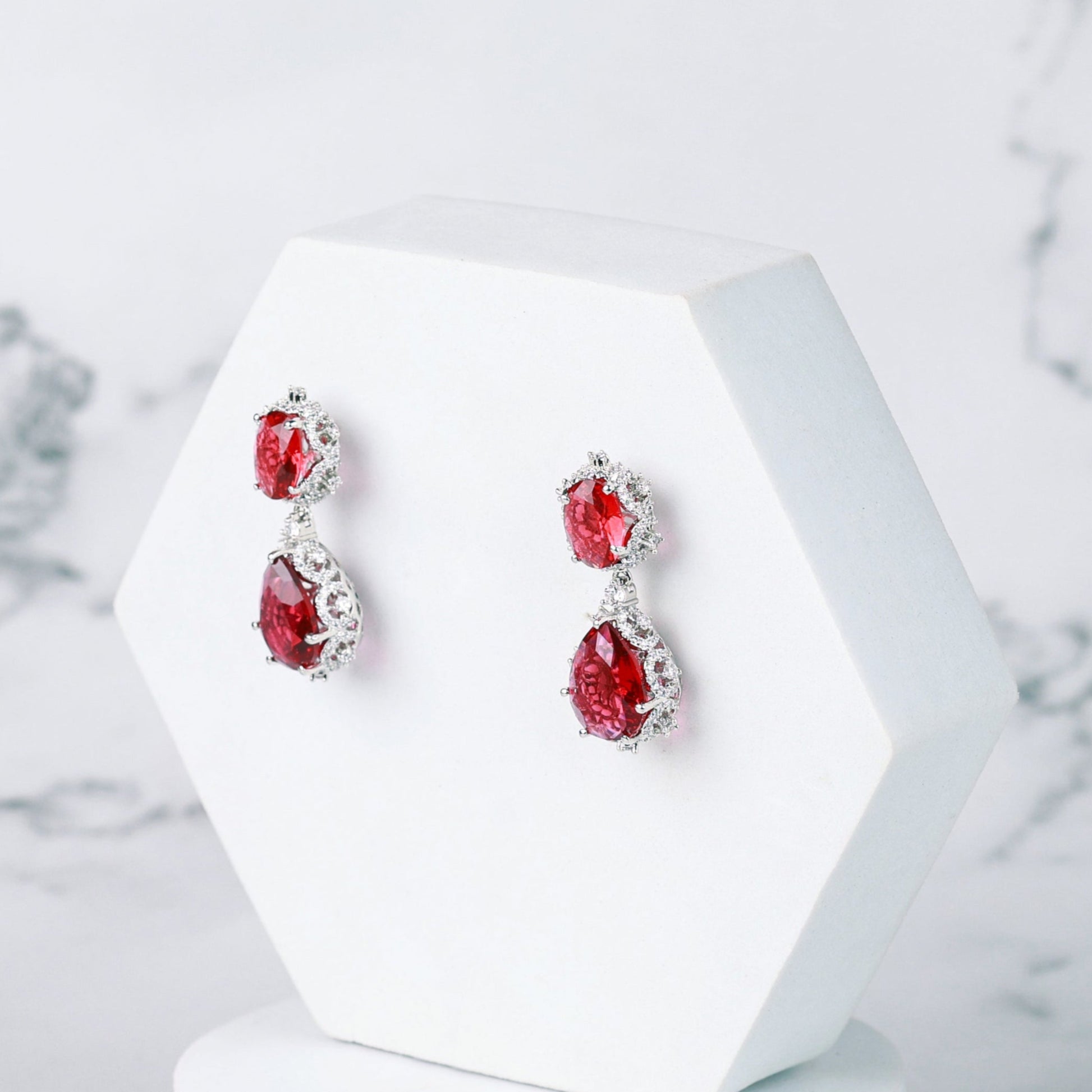 Blush Belle Earrings - Red 