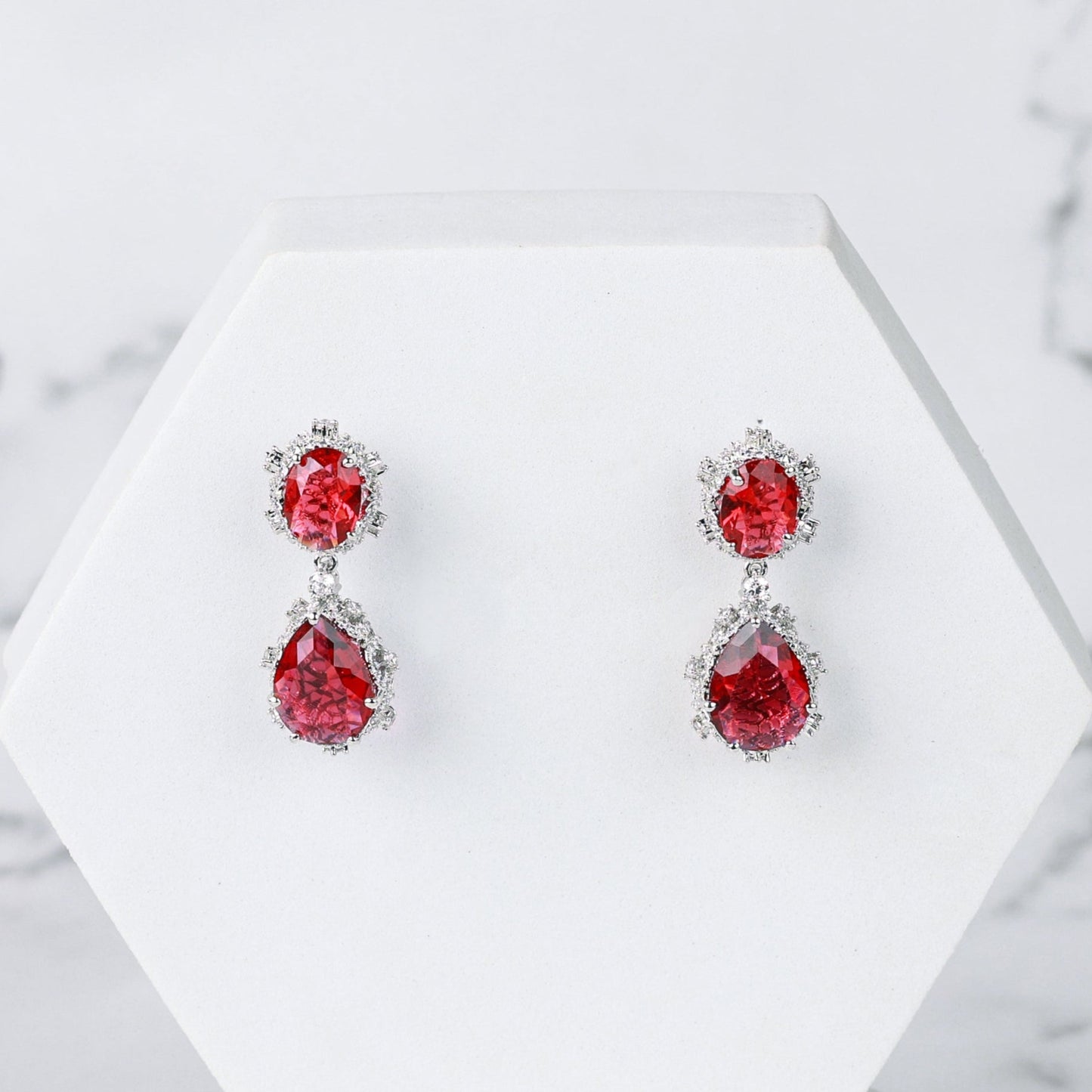 Blush Belle Earrings - Red 