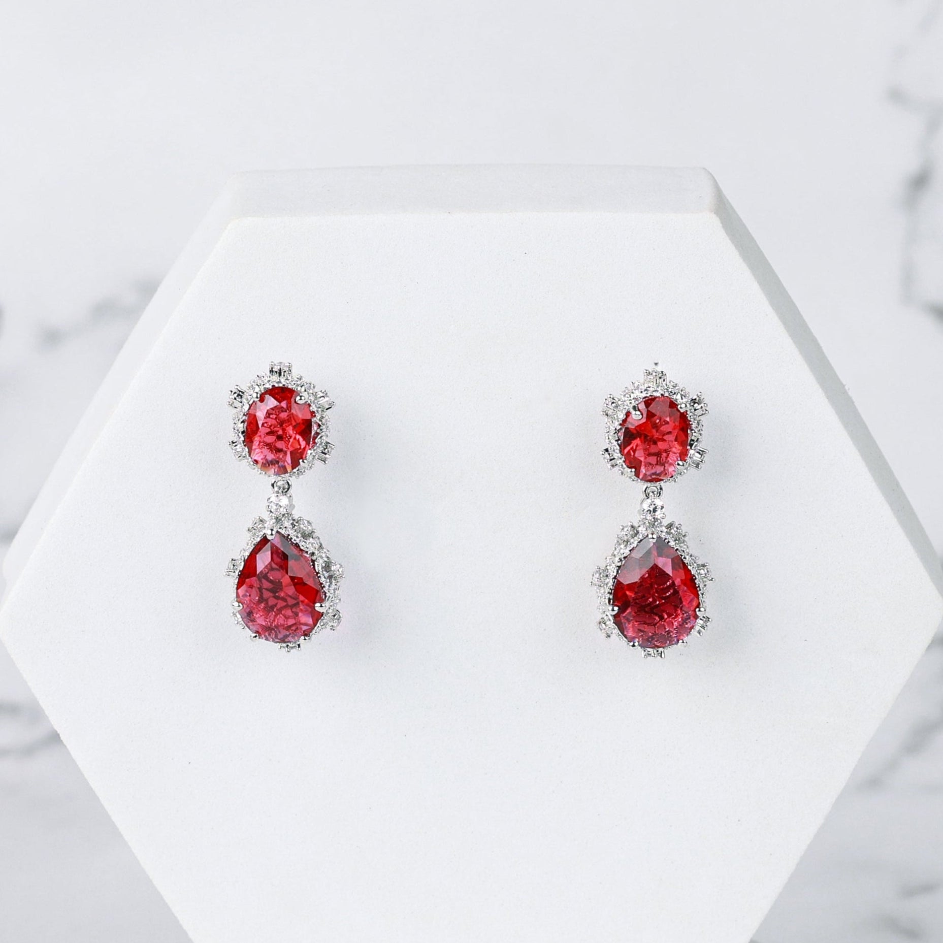 Blush Belle Earrings - Red 