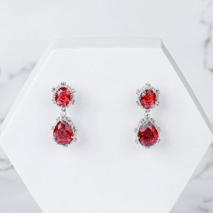 Blush Belle Earrings - Red 