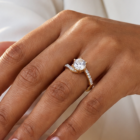 Infinity Solitaire Ring - Gold