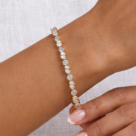 Stella Tennis Bracelet - Diamond & Gold