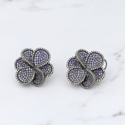 Crystal Buds Earrings - Lavender