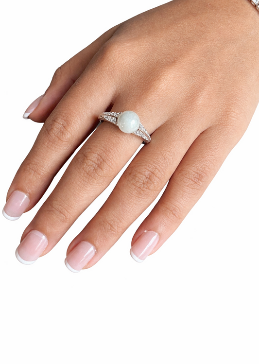 Pearl Diamond Earring - Silver