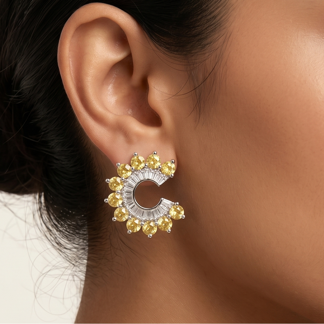 Orbit Stud Earrings - Yellow