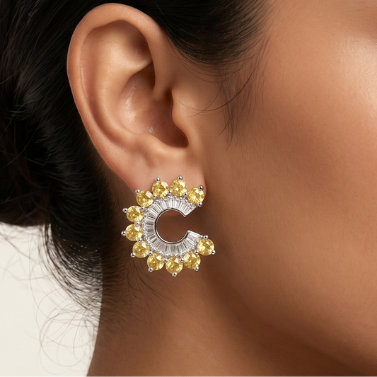 Orbit Stud Earrings - Yellow