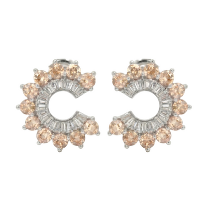 Orbit Stud Earrings -Champagne