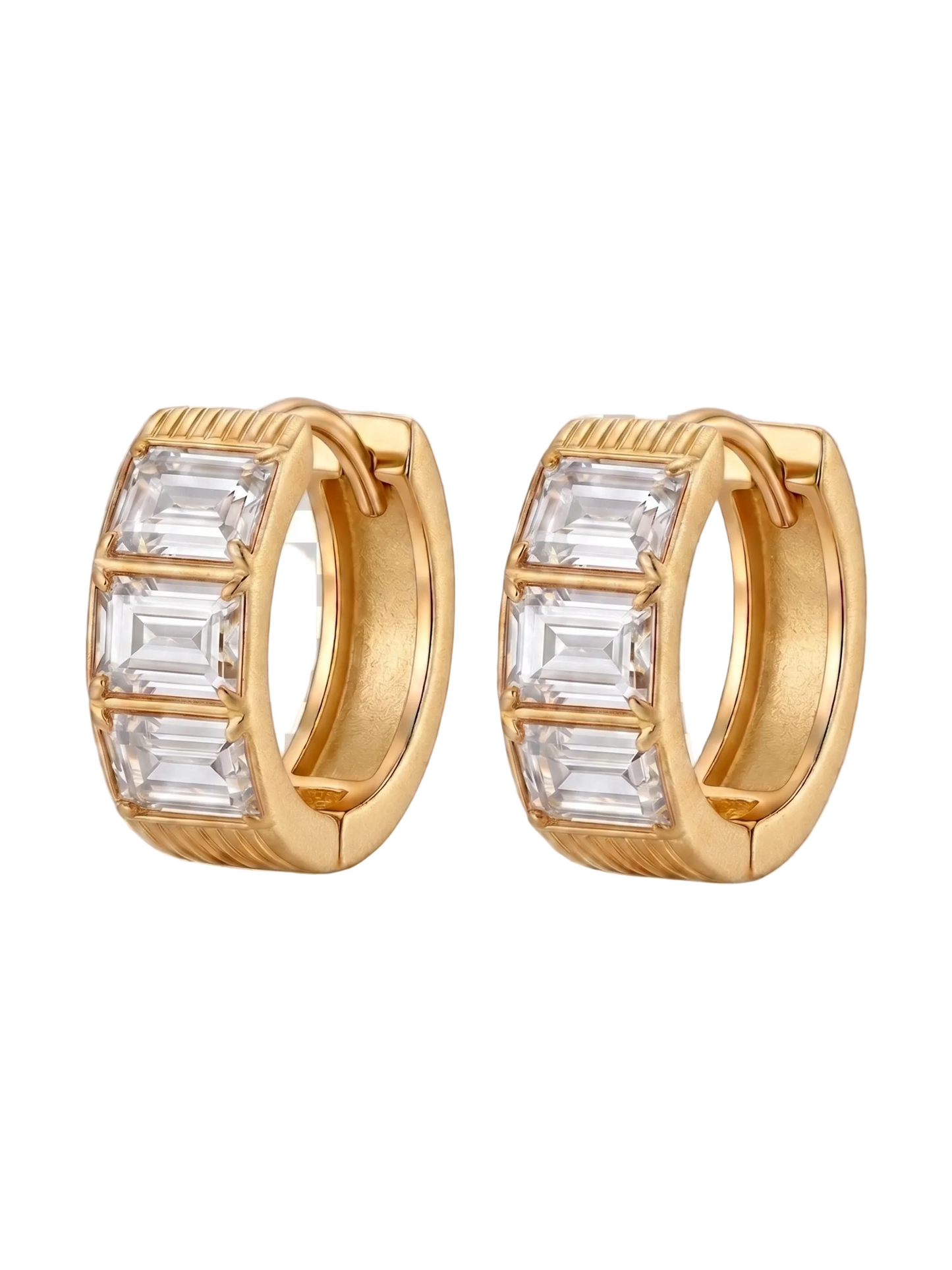 Aira Crystal Hoops - White
