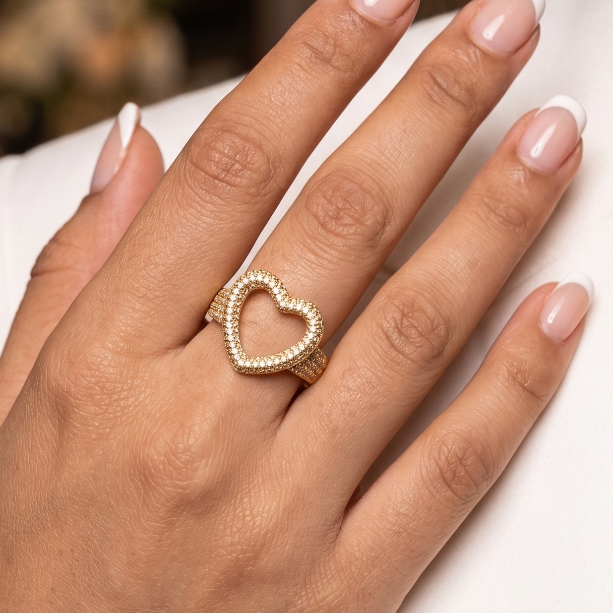 Heart Diamond Ring - Gold