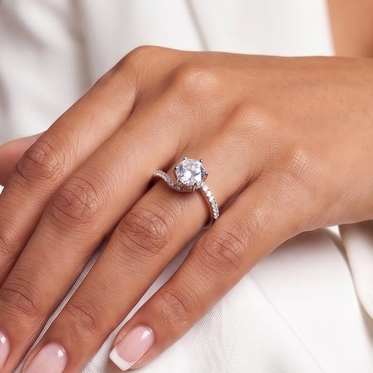 Infinity Solitaire Ring - Silver