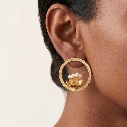 Golden Flower Earrings