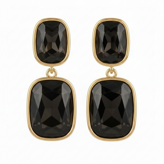Lumiere Swarovski Earrings - Charcoal