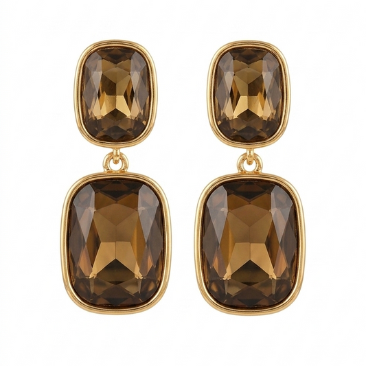 Lumiere Swarovski Earrings - Champagne