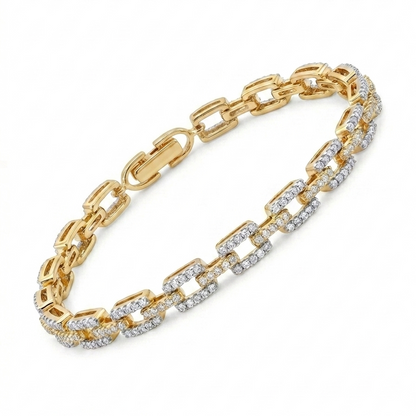 Diamond Link Tennis Bracelet - Gold & Silver
