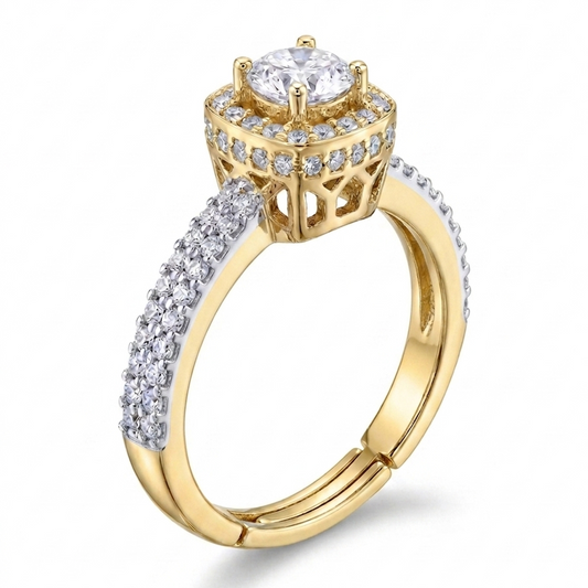 Crown Jewel Solitaire Ring - Gold