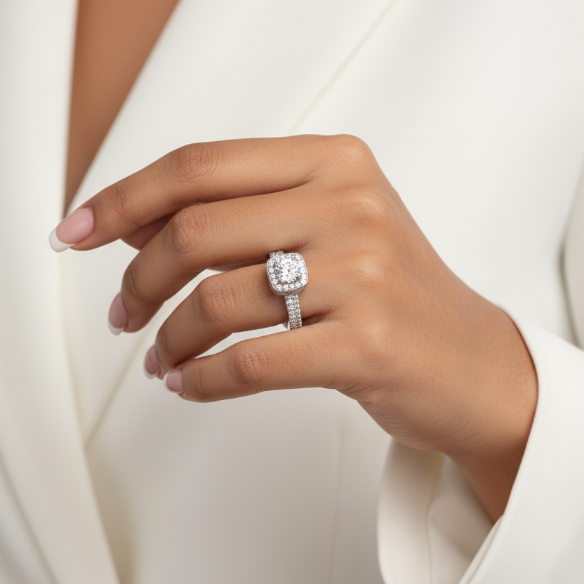 Crown Jewel Solitaire Ring - Silver