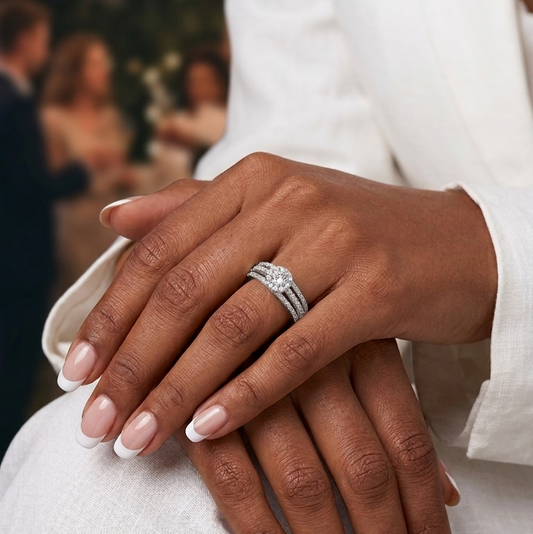 Solitaire with sleek band Diamond Ring - Silver