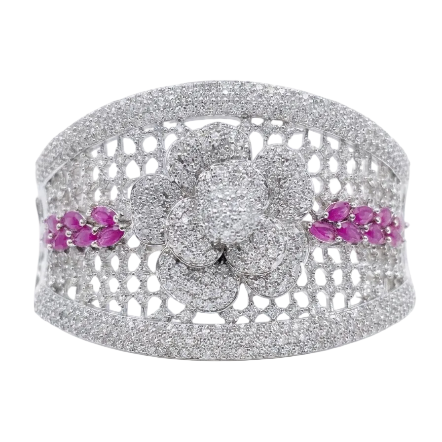 Ruby Floral Band Bracelet