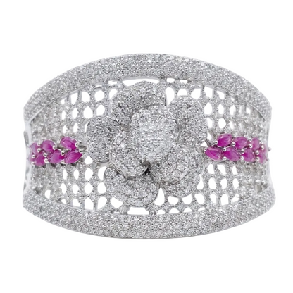 Ruby Floral Band Bracelet