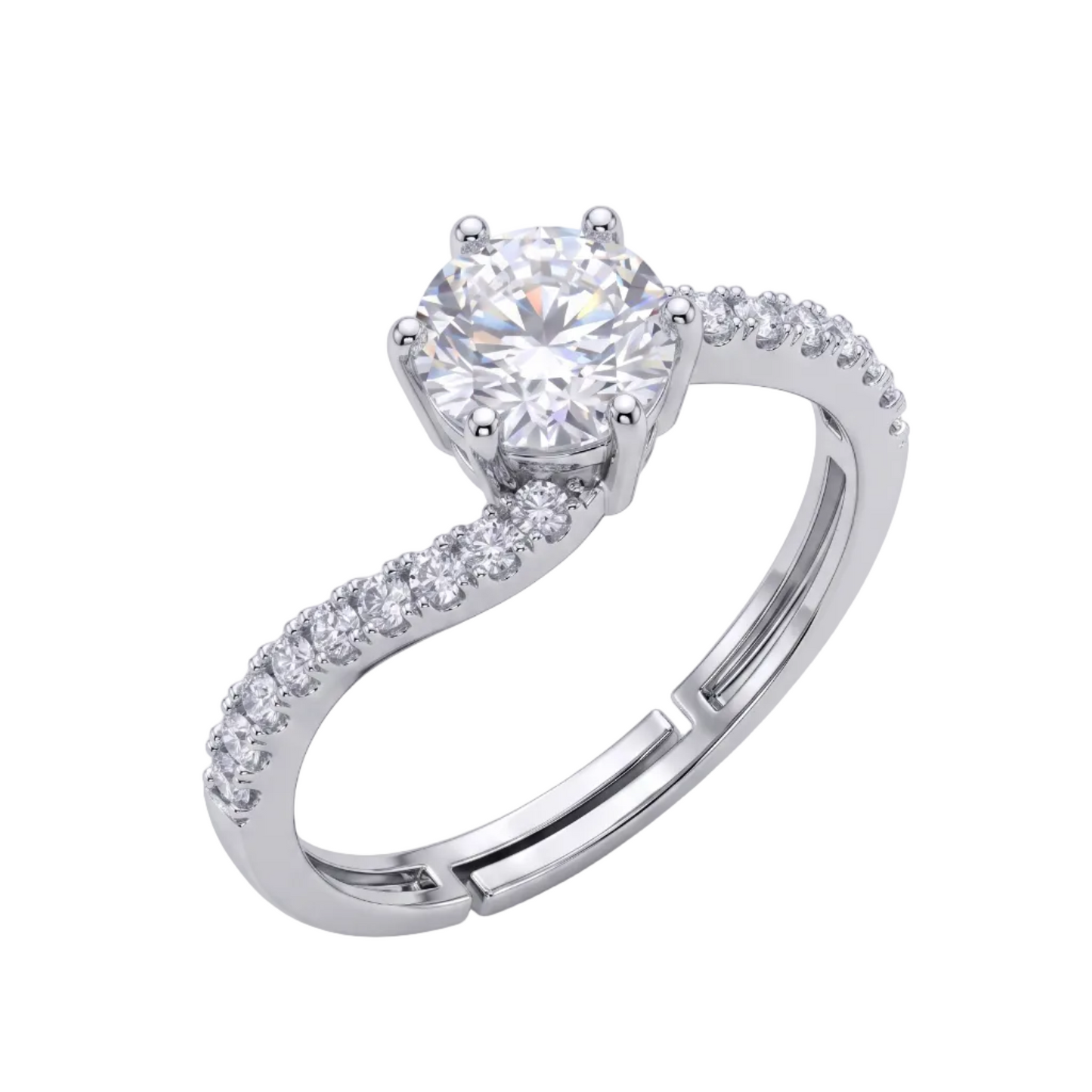 Infinity Solitaire Ring - Silver