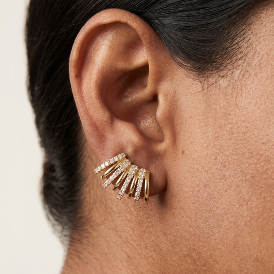 Golden Diamond Ear Cuffs