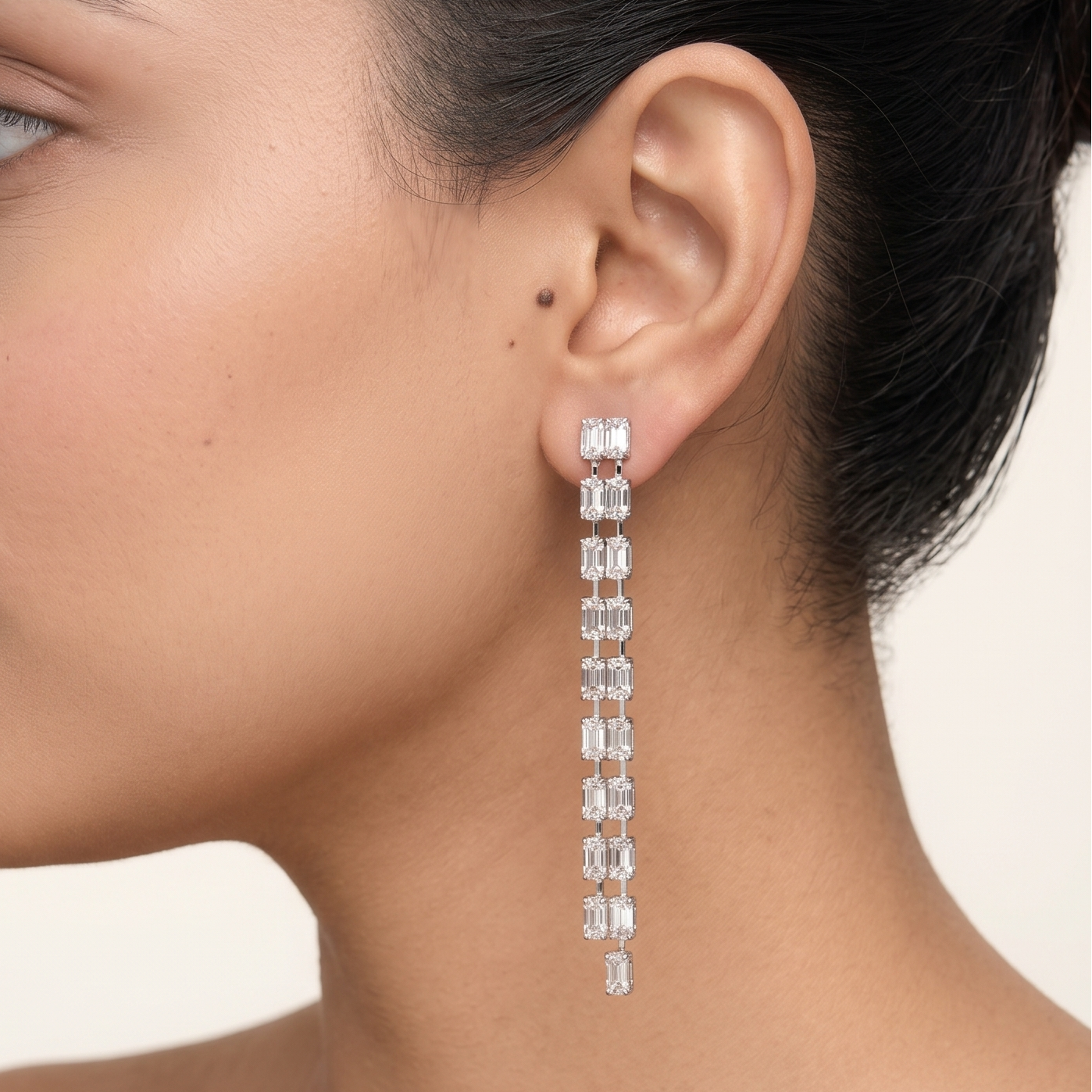 Shimmer Song Earrings - Baguettes