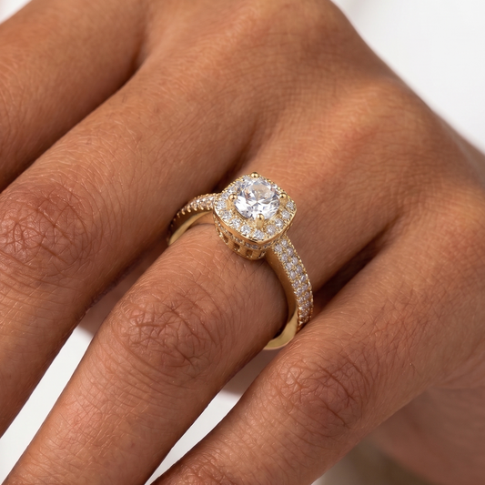 Crown Jewel Solitaire Ring - Gold