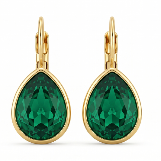 Celeste Earrings - Green & Gold