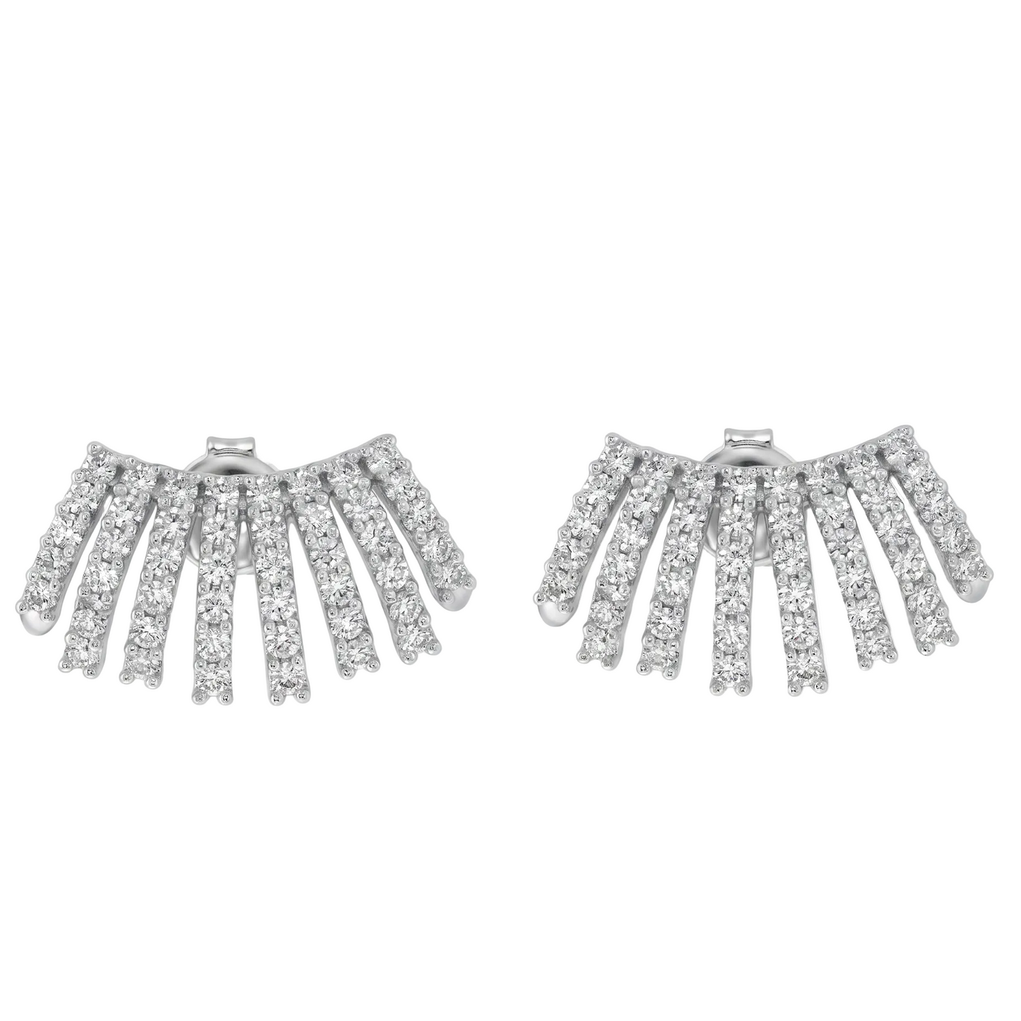 Wave Diamond Earcuffs - Silver