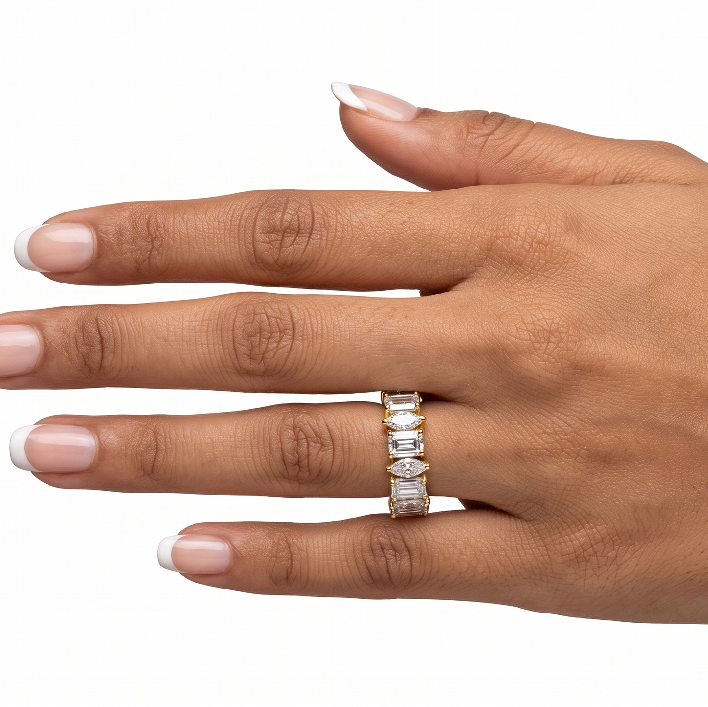 Baguette & Marquise Band Ring - Gold (2 Tone)