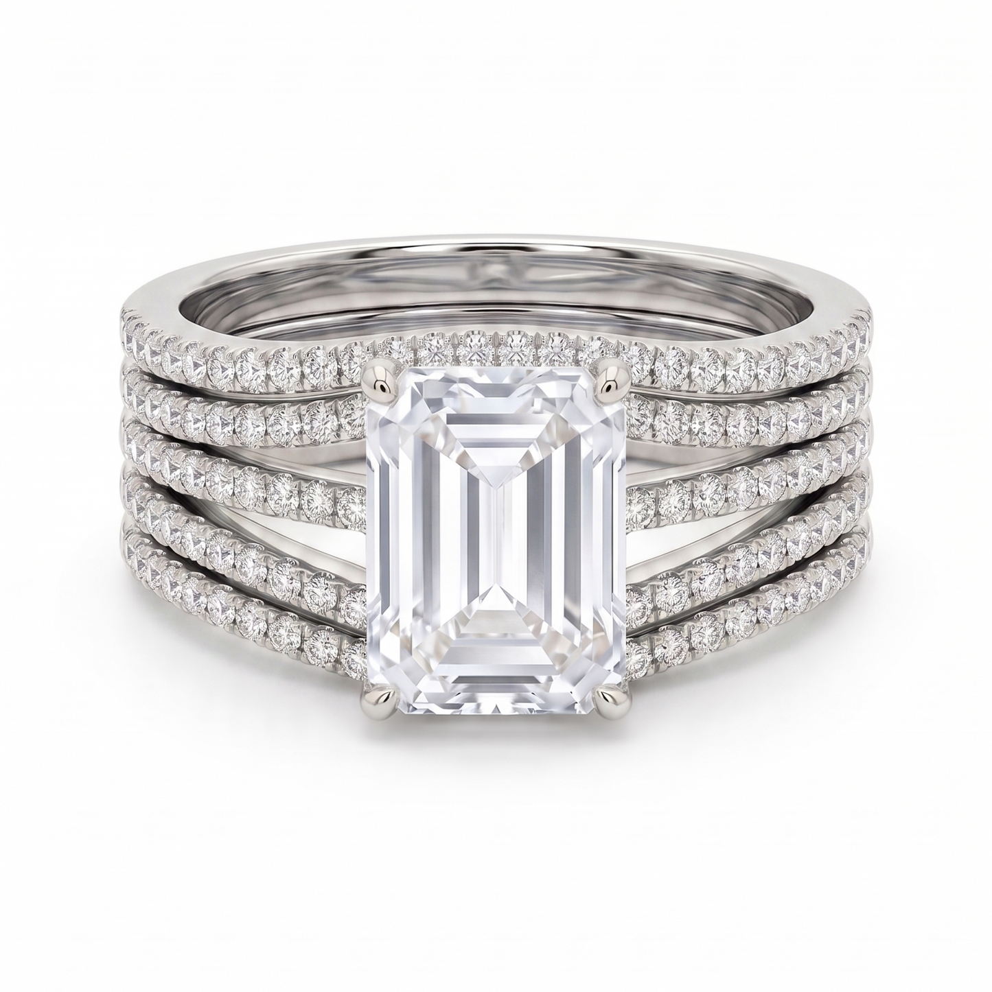 Shaina - 3-In-1 Ring Cocktail Ring - Silver - 3.25 CT