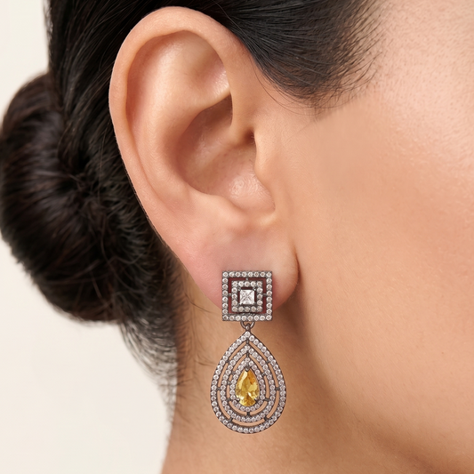 Destiny Drop Earrings - Yellow