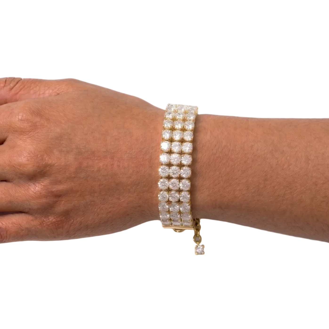 Eternity Triple Diamond Tennis Bracelet - Gold