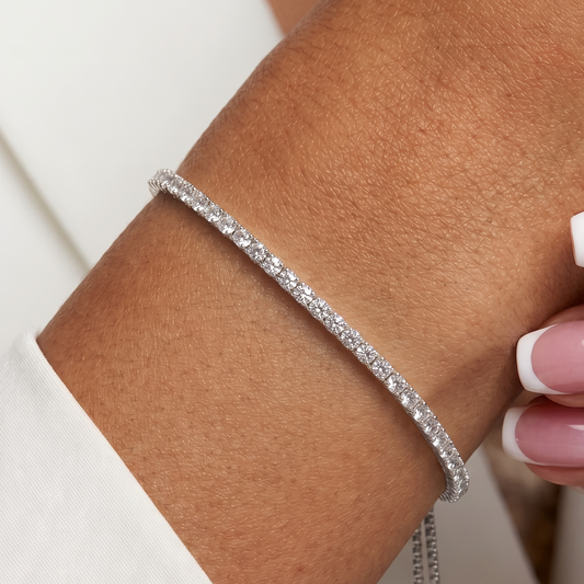 Starlight Diamond Tennis Bracelet - Silver