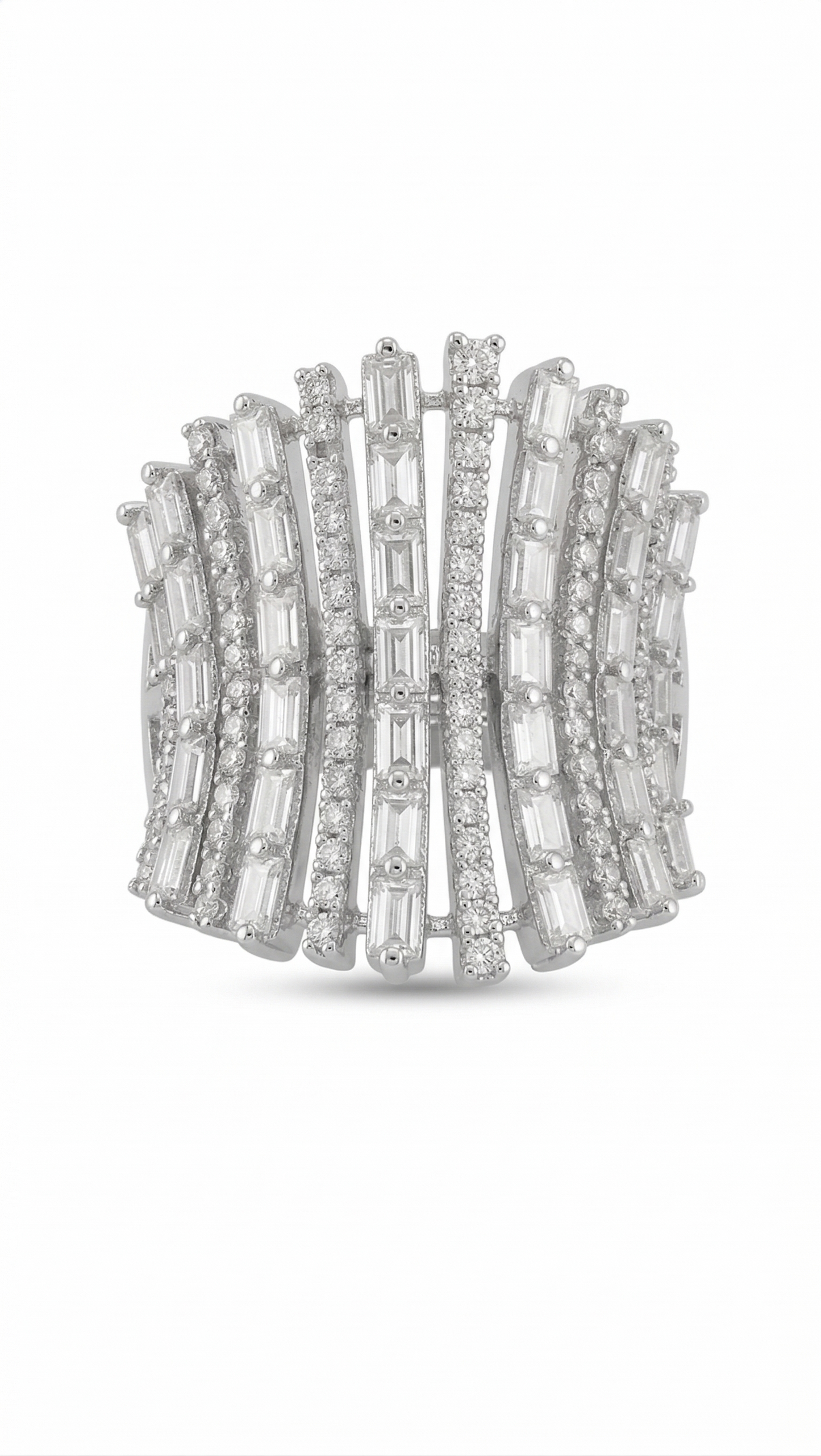 Cocktail Diamond Ring -  Silver