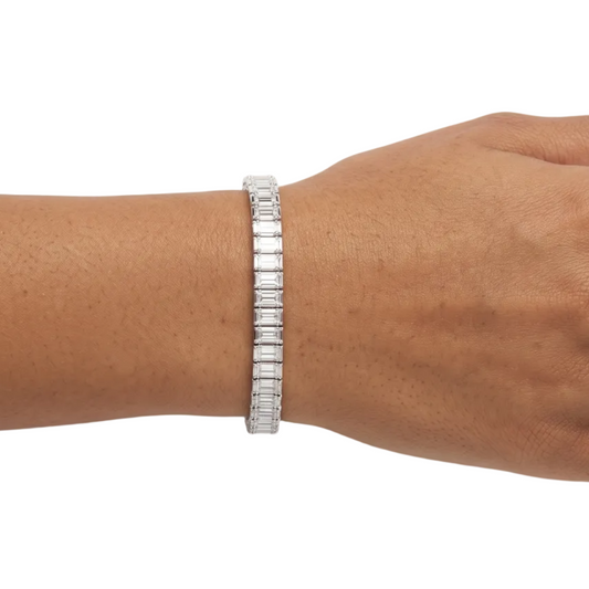 Baguette Tennis  Bracelet - Silver