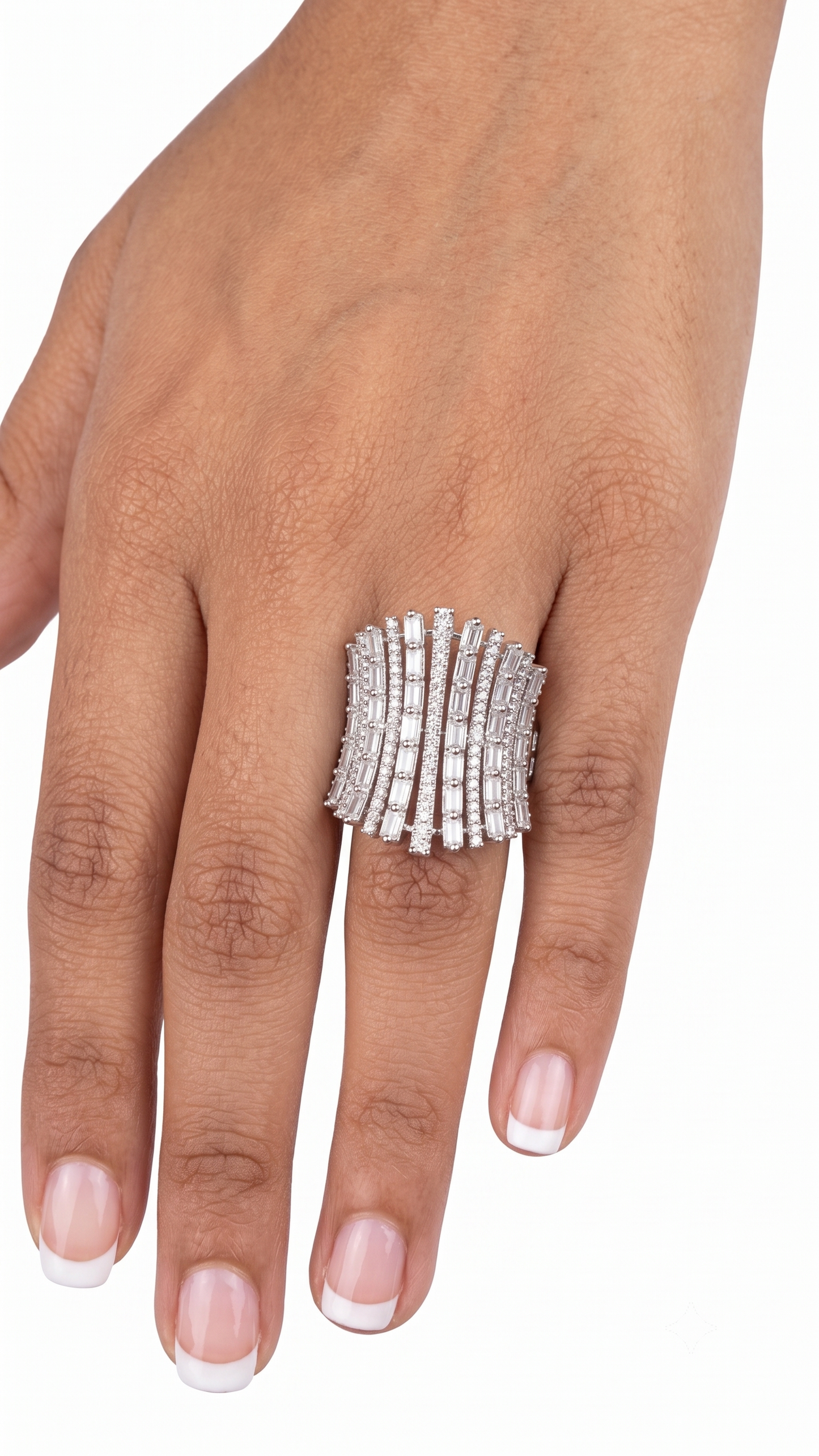 Cocktail Diamond Ring -  Silver