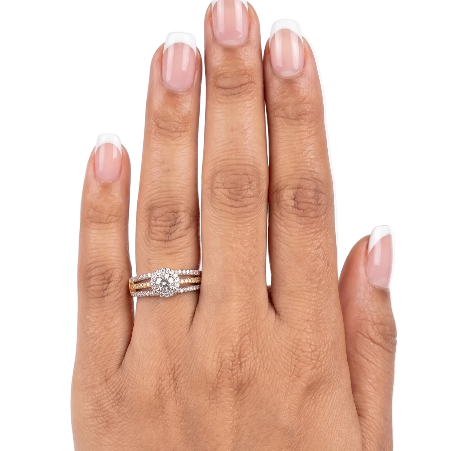 Solitaire with sleek band Diamond Ring - Gold (2 Tone)