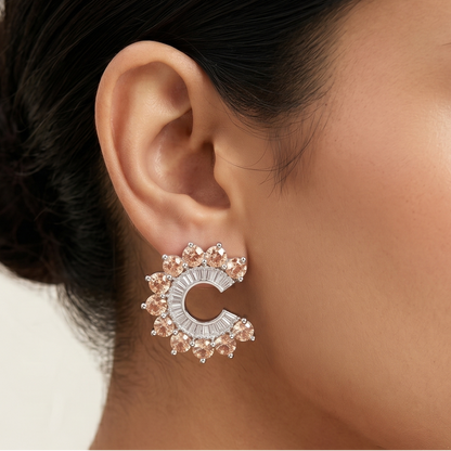 Orbit Stud Earrings -Champagne