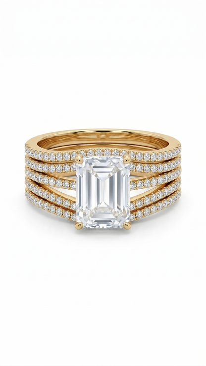 Shaina - 3-In-1 Ring Cocktail Ring - Gold - 3.25 CT