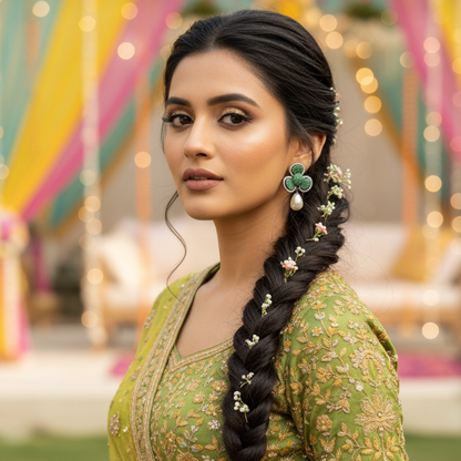 Aara Earrings - Green