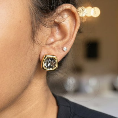 Swarovski minimal Studs - Charcoal